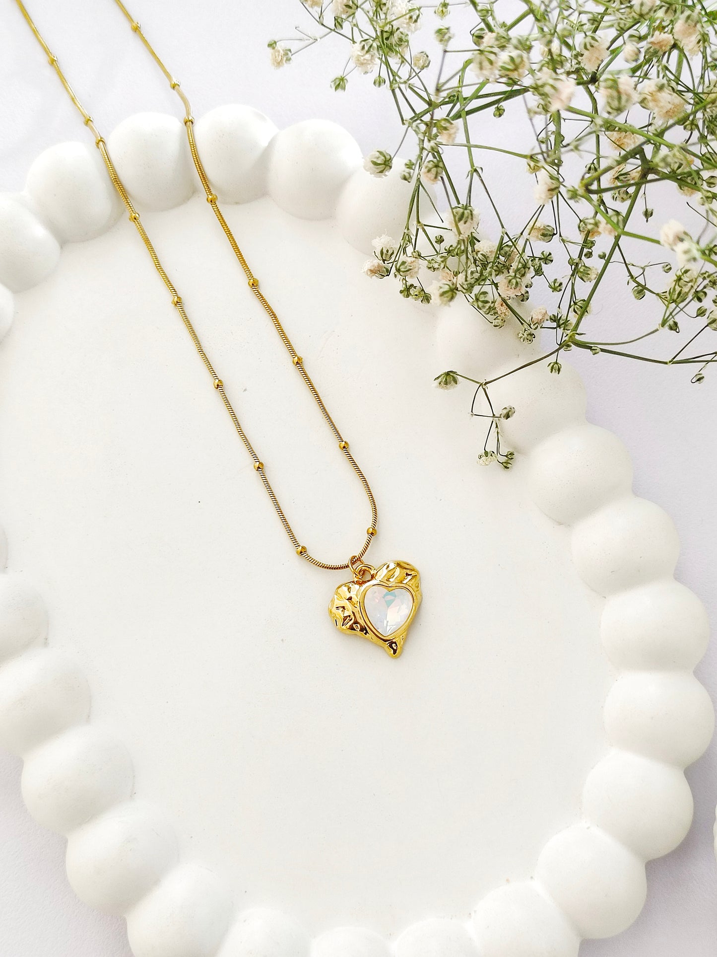 Crystal Heart Charm Chain