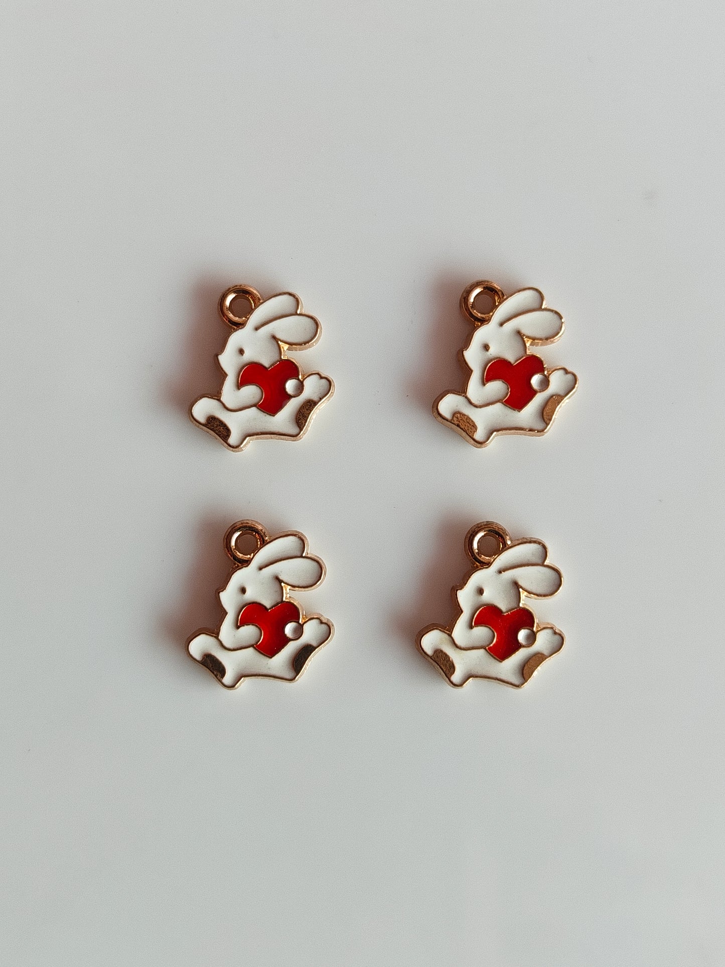 Heart Bunny Charm - 1 Piece