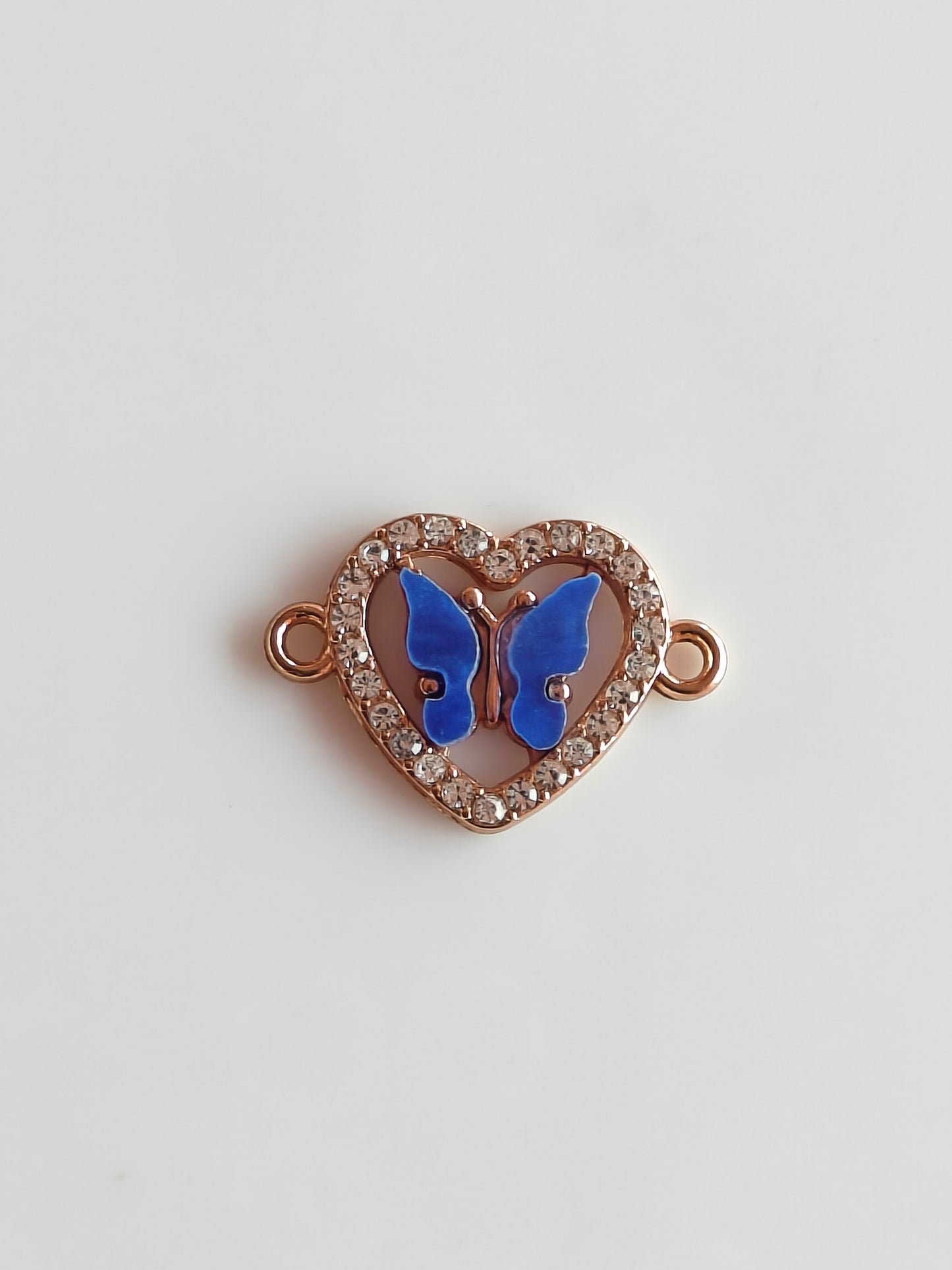 Stone Heart Butterfly Charm - 1 Piece