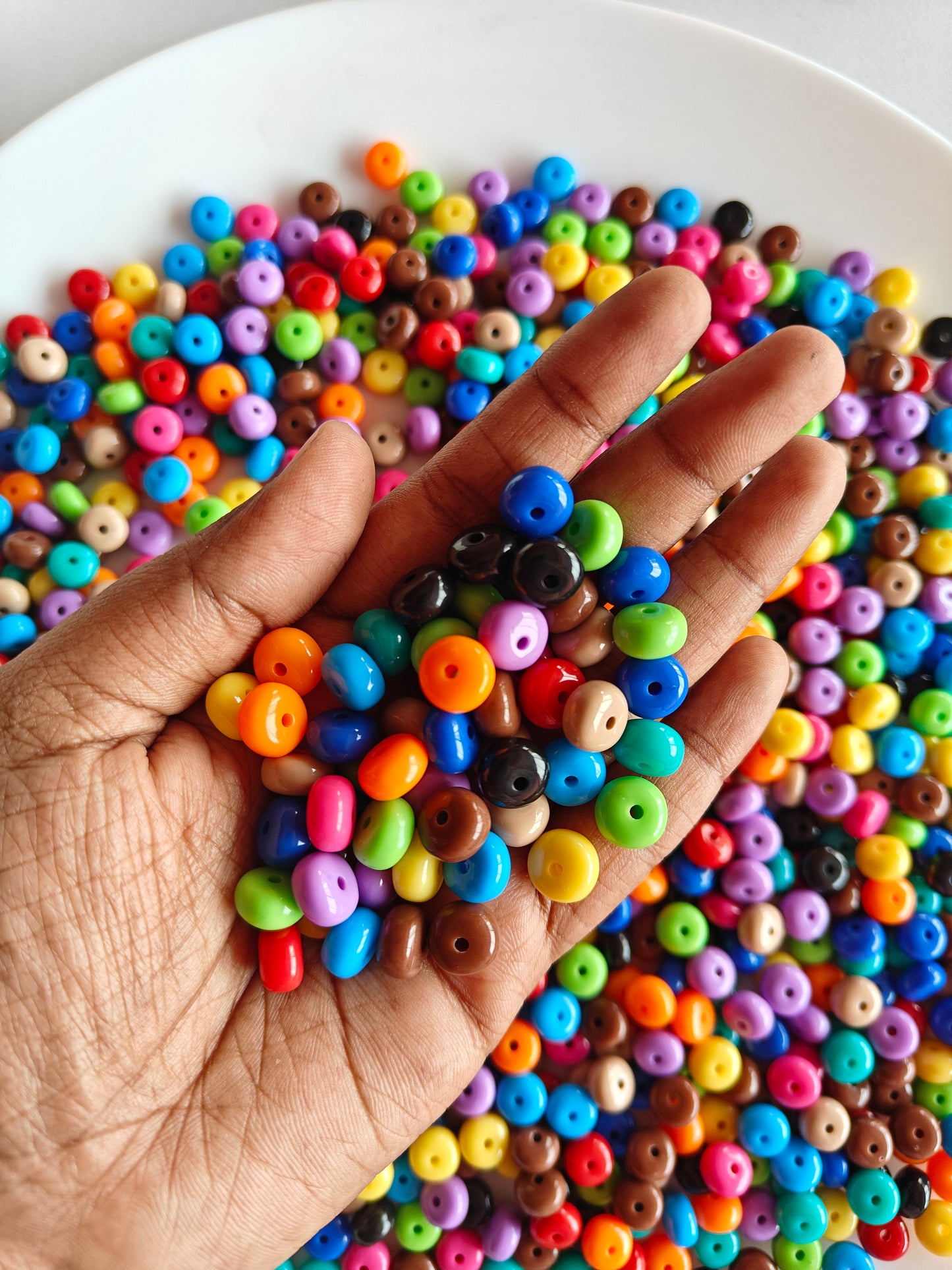 Acrylic Multicolor Round Spacer Beads - 20g