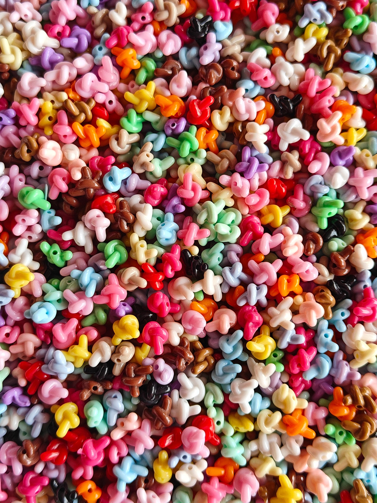 Acrylic Multicolor Knot Spacer Beads - 20g