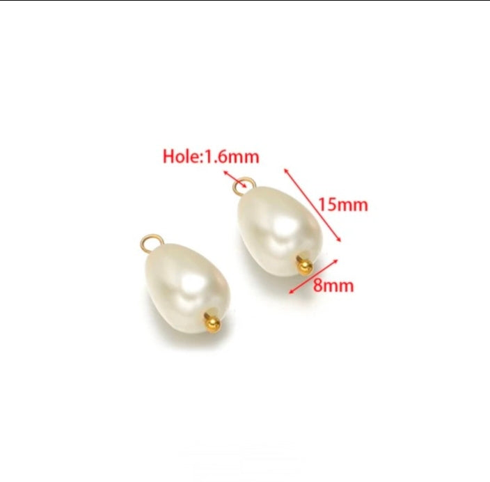 White Drop Pearl Charm - 1 Piece