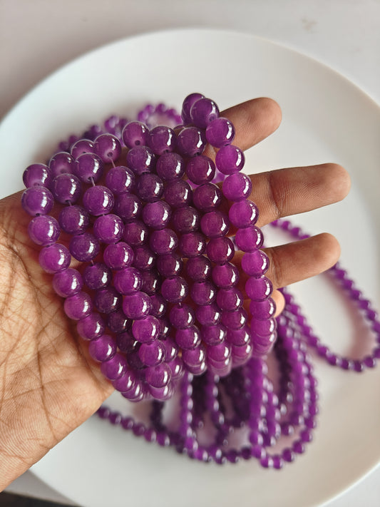 Jelly Beads 8mm Violet - approx. 100 beads