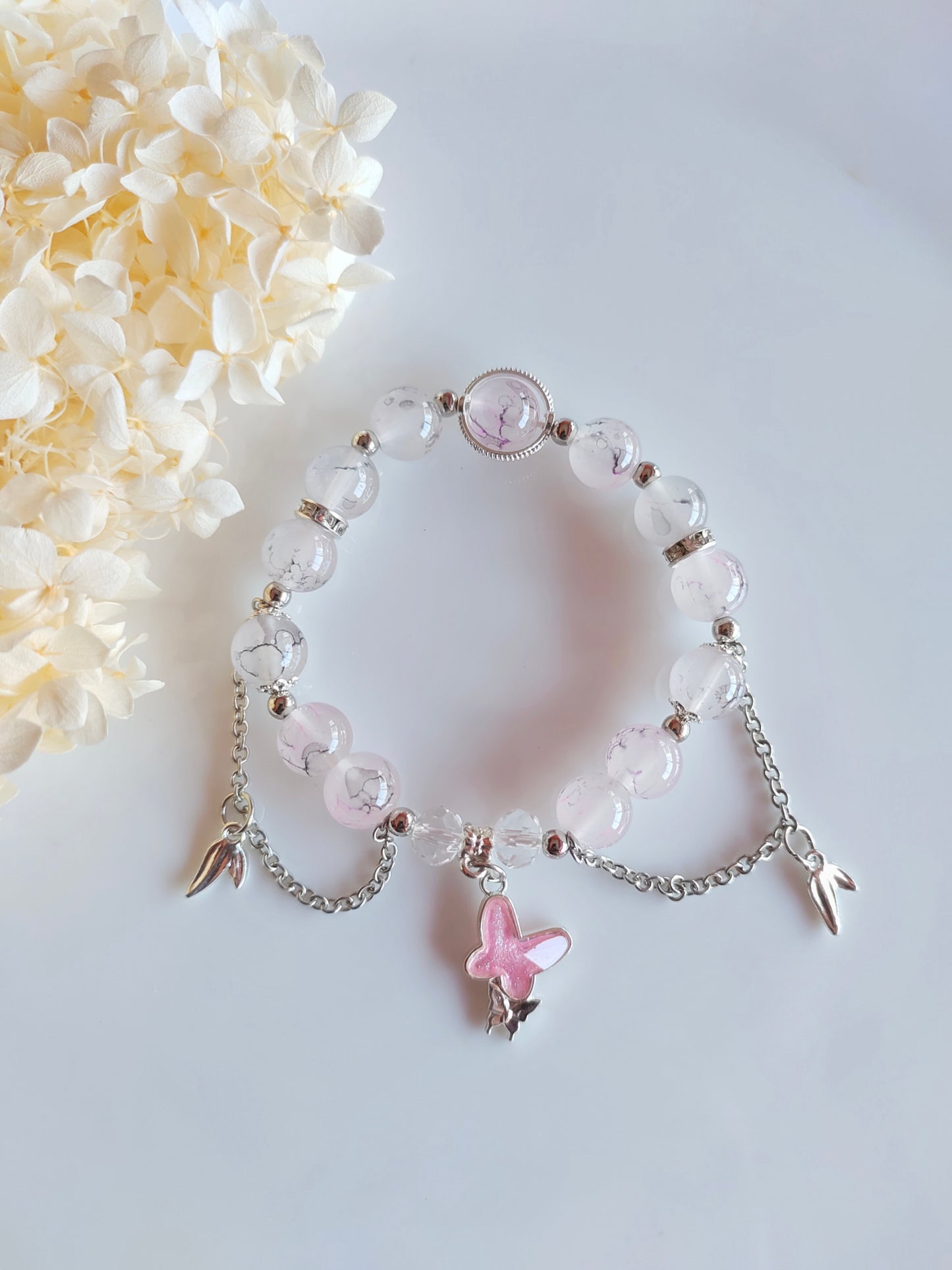 Elara Butterfly Charm Bracelet - Light Purple