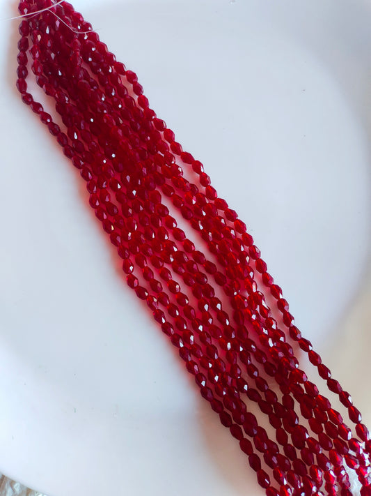 Drop 8*5mm Crystal Beads Red