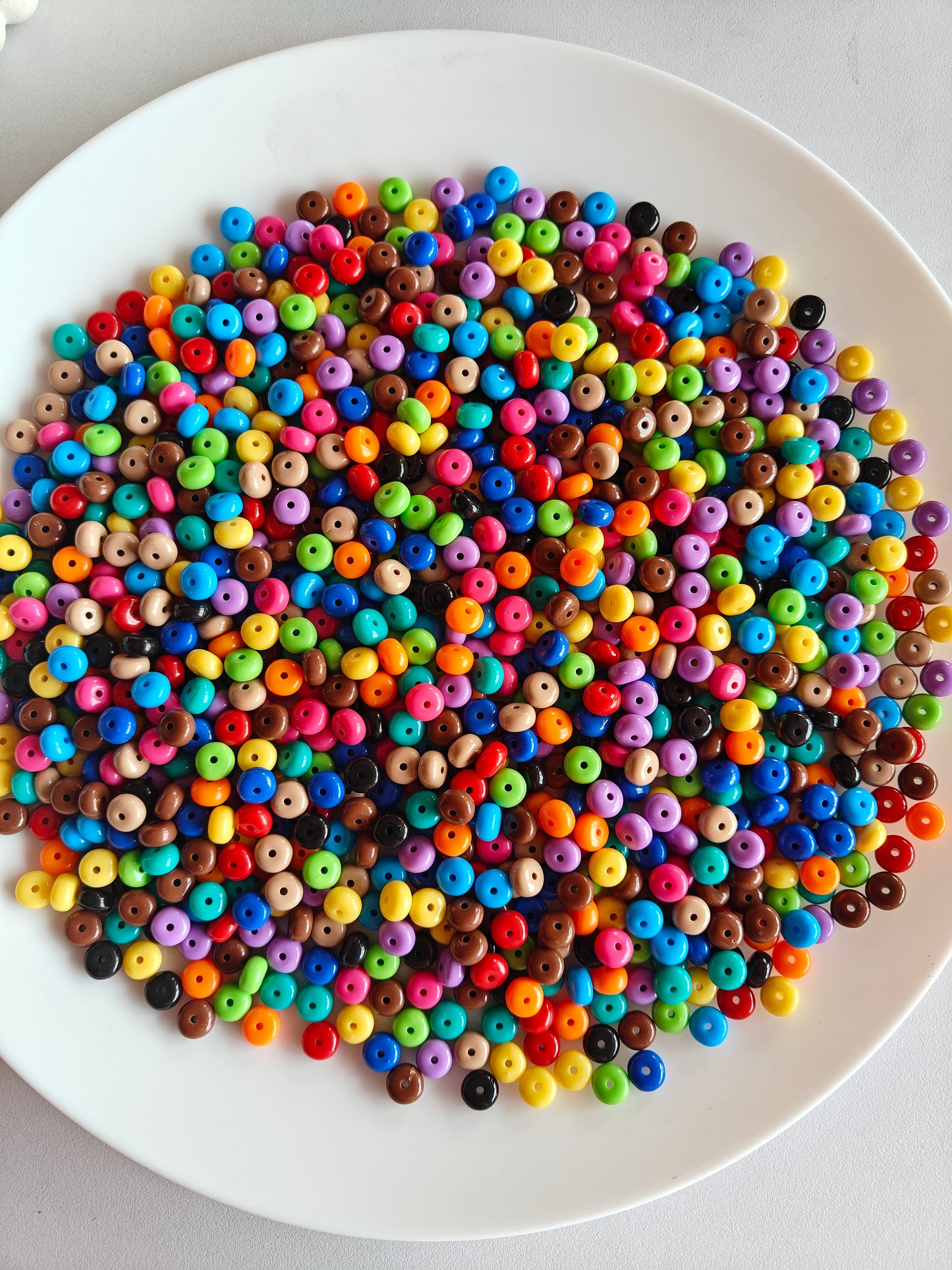 Acrylic Multicolor Round Spacer Beads - 20g