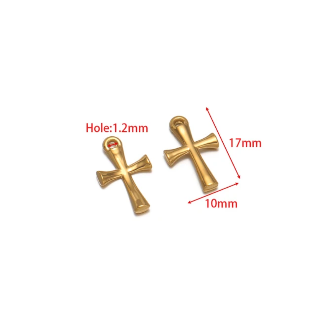 Cross SS 18k Gold PVD Plated Charm - 1 Piece