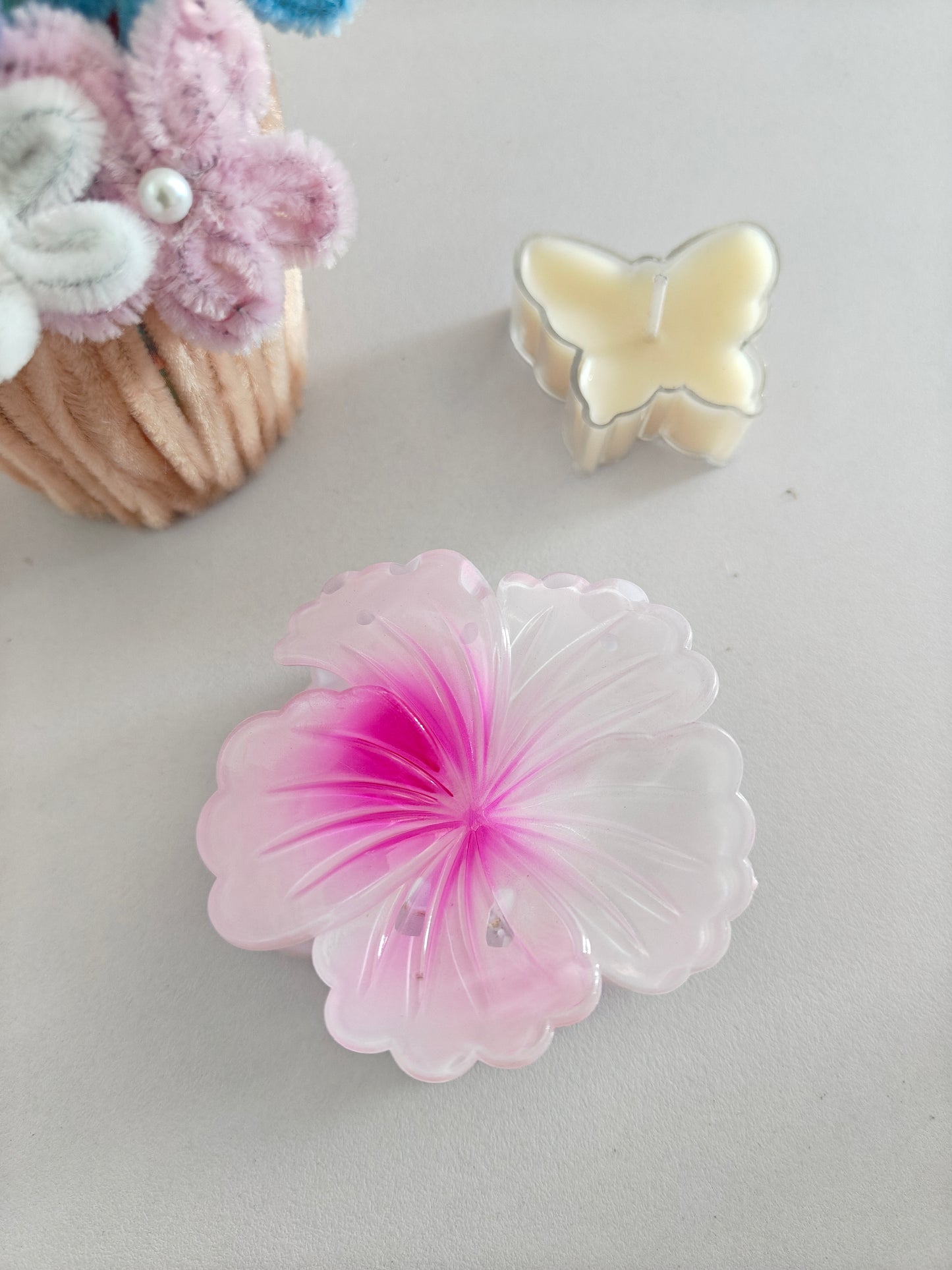 Glossy Hibiscus Claw Clips - Big Size