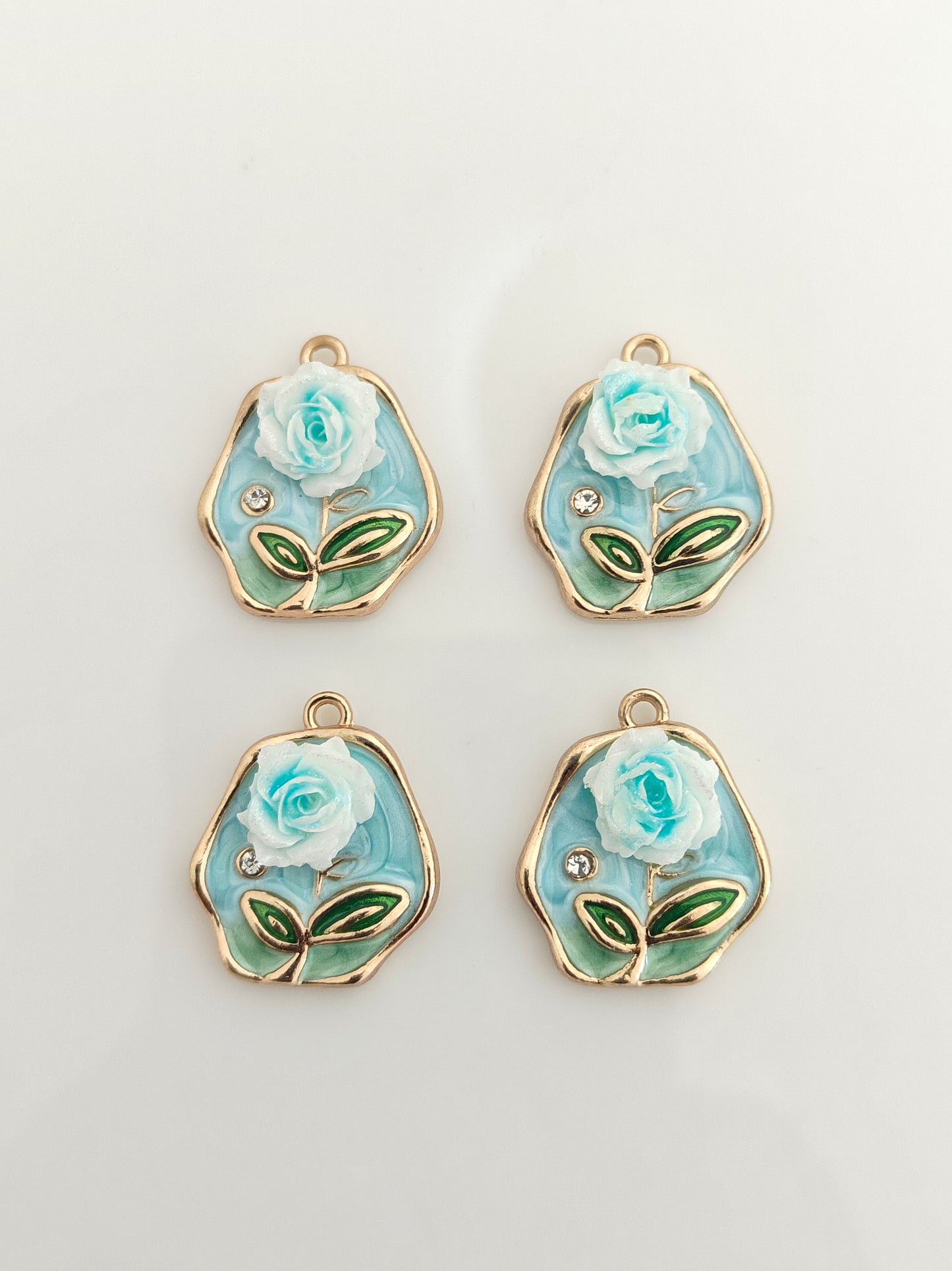 Blue Rose Charm - 1 Piece