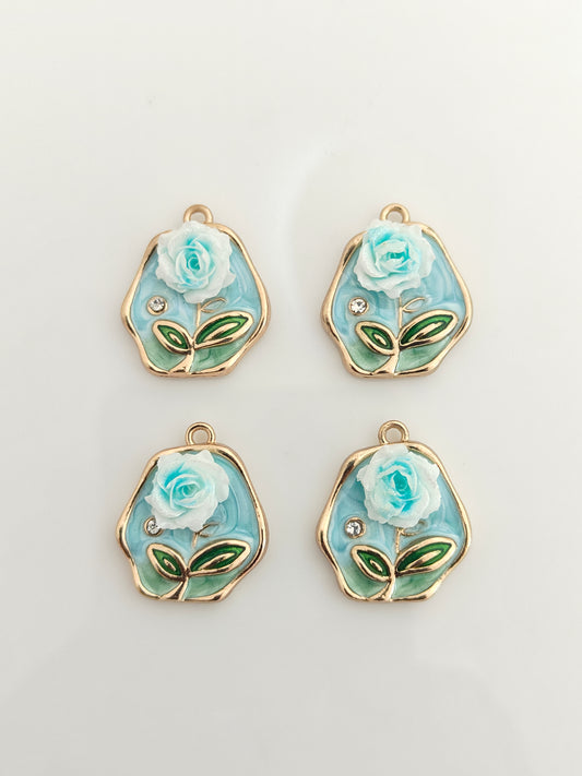 Blue Rose Charm - 1 Piece