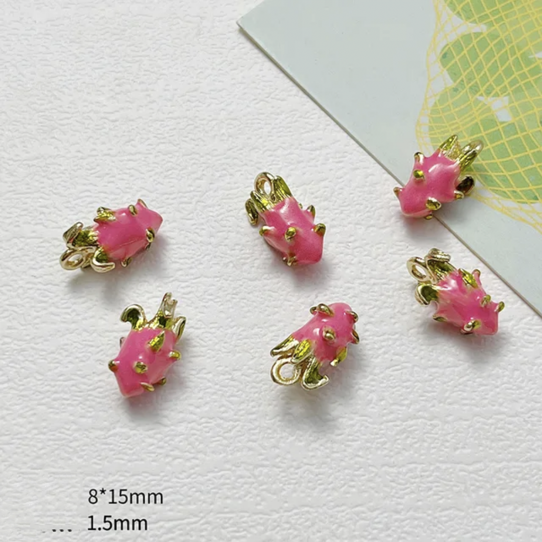 Dragon Fruit 14k Gold Plated Charm - 1 Piece - Anti Tarnish
