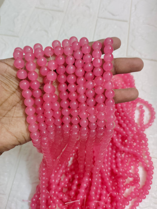 Jelly Beads 8mm Dark Pink - approx. 100 beads