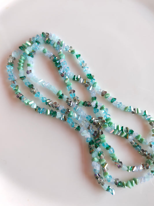 Premium Blue Triangle Crystal Beads