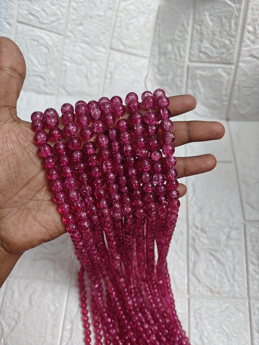Single Shade Crackle Beads 8mm - approx. 100 beads