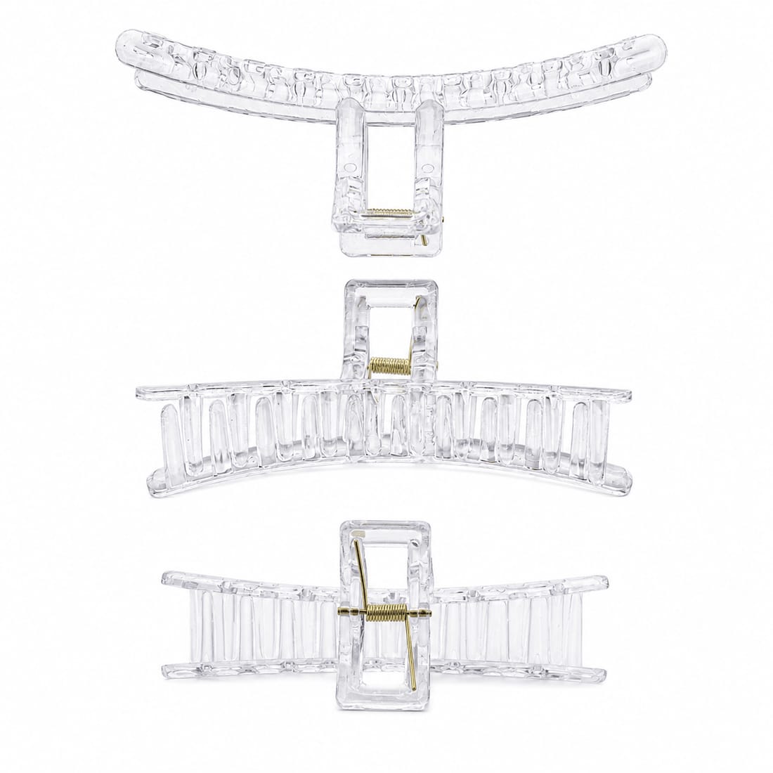 Transparent Curvy Rectangle Claw Clip For Decoden & Pipe Cleaner - 1 Piece