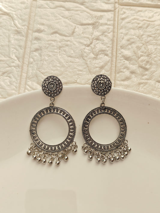 Silver Round 24mm Jhumka Base - 1 Pair