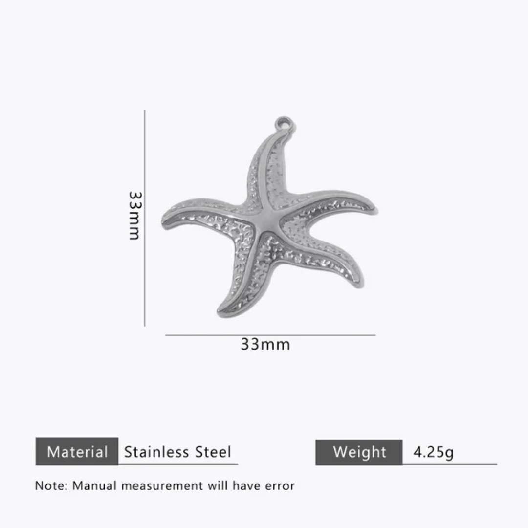 Starfish Charm - 18K Gold PVD Plated Stainless Steel - Anti Tarnish - 1 Piece