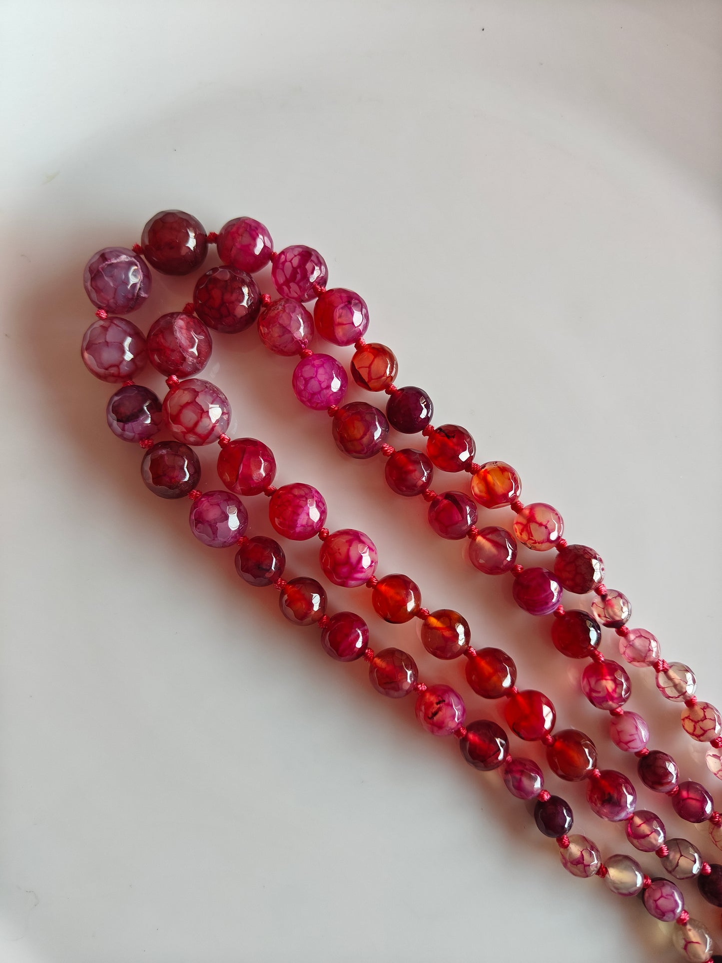 Reddish Pink Multi size Beads - 1 String