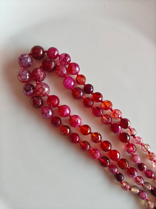 Reddish Pink Multi size Beads - 1 String