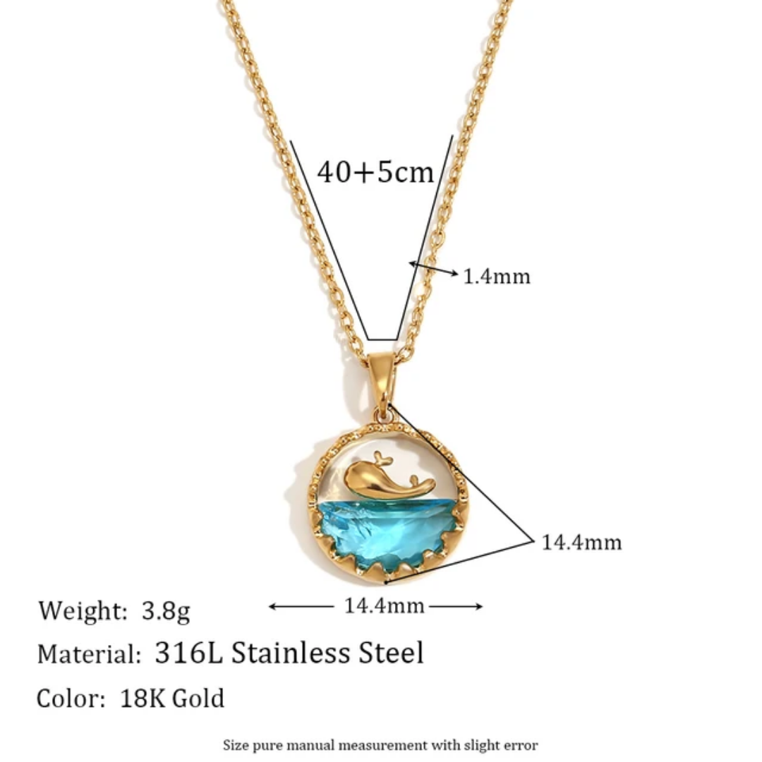 Dolphin Charm Crystal Necklace