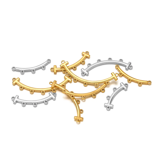 Stainless Steel Bend Multi Loop Connector Charm - 1 Piece