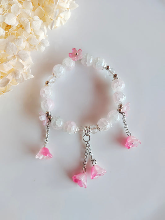 Floral Grace Bracelet - D.Pink