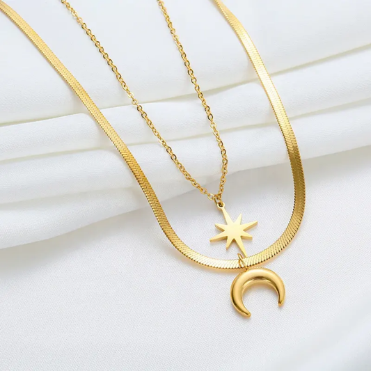 Sun and Moon Double Layer Chain