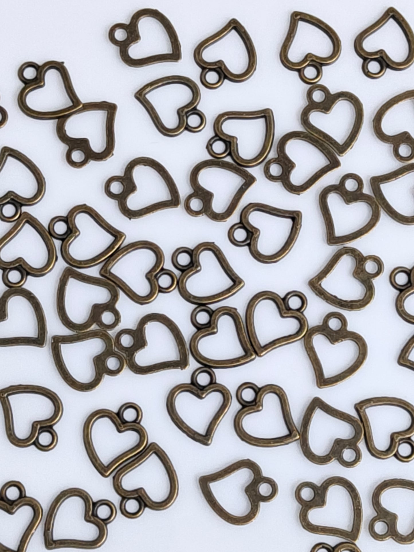 Mini Heart Bezel Charm - 1 Piece