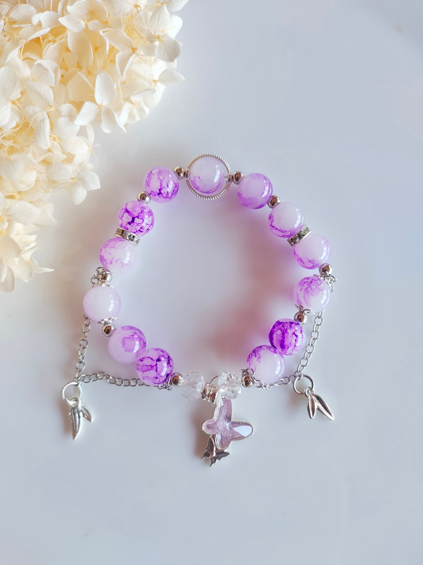 Elara Butterfly Charm Bracelet - Violet