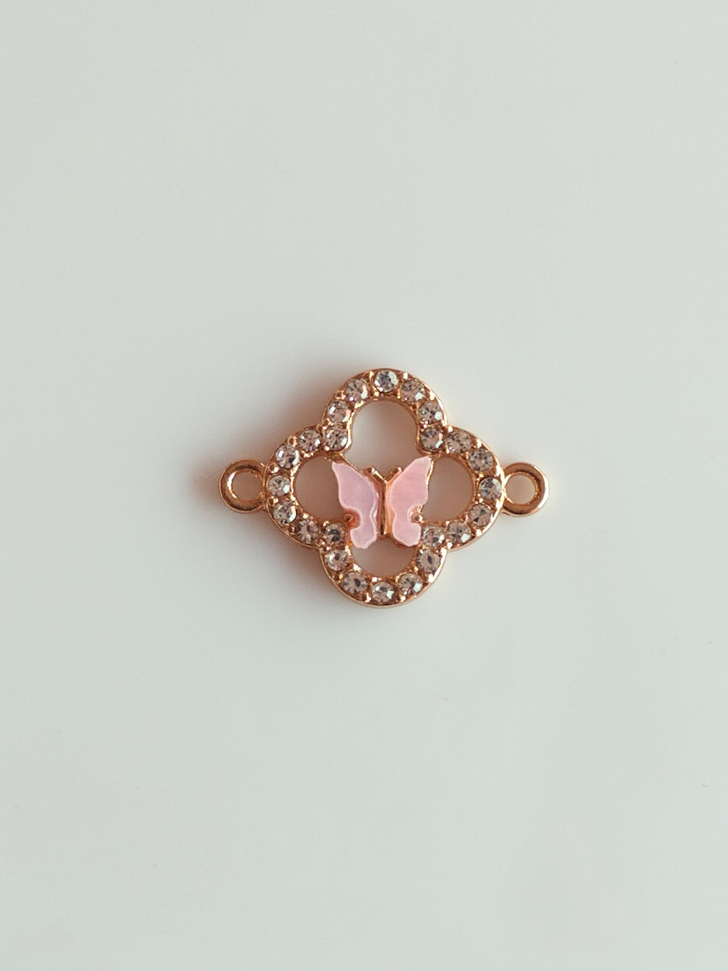 Stone Clover Butterfly Charm - 1 Piece