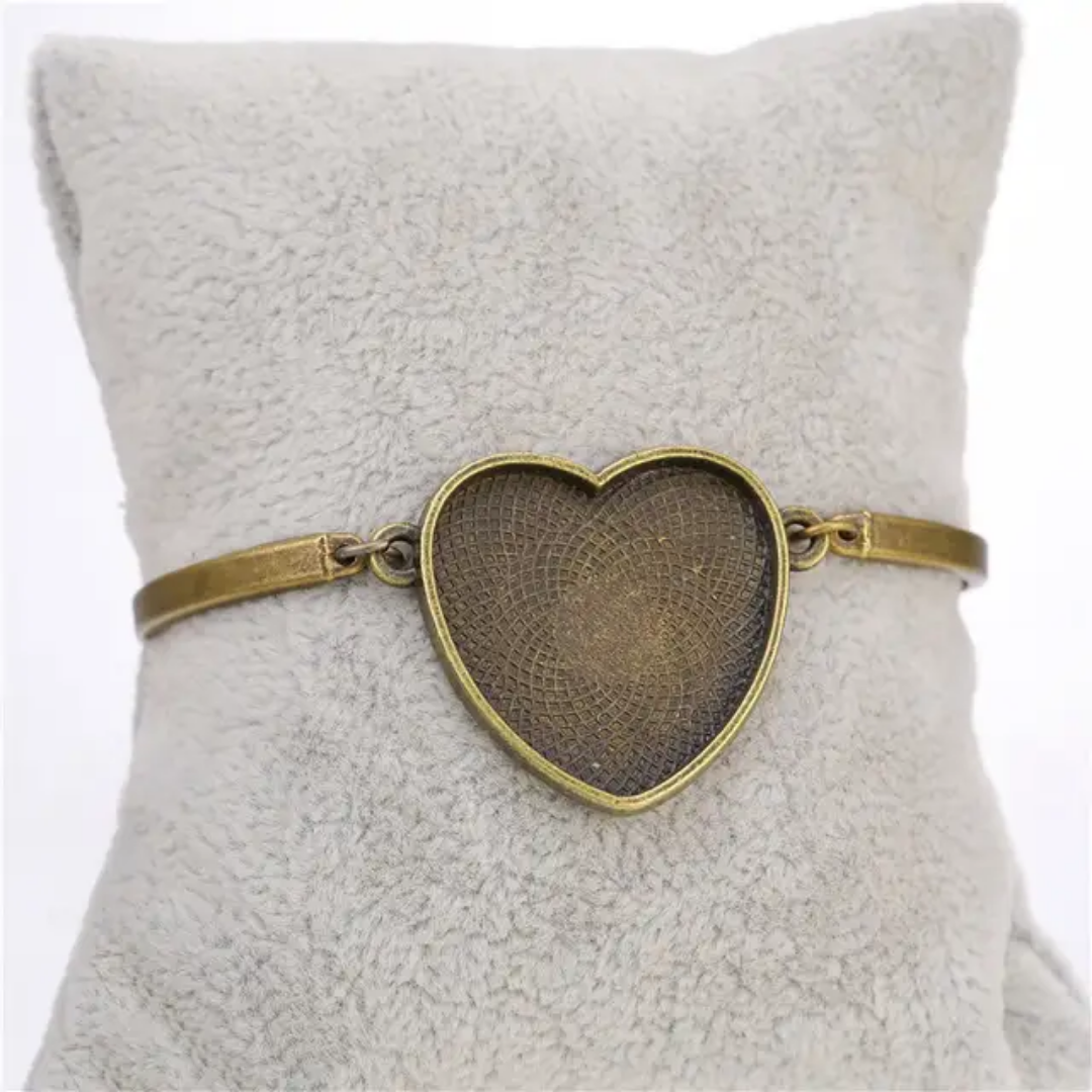 Vintage Bracelet Heart 24*22mm 1 Piece - Design 13