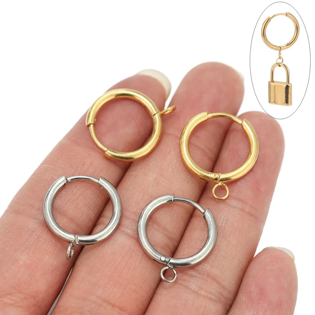 Circle Hoops With Horizontal Hoops - 1 Pair