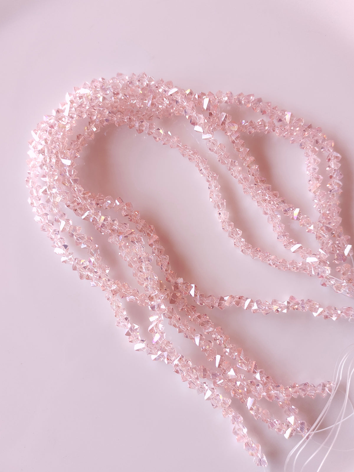 Premium Light Pink Triangle Crystal Beads