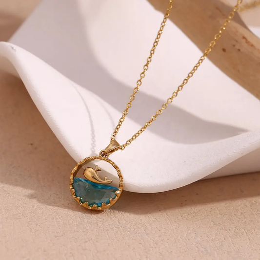 Dolphin Charm Crystal Necklace