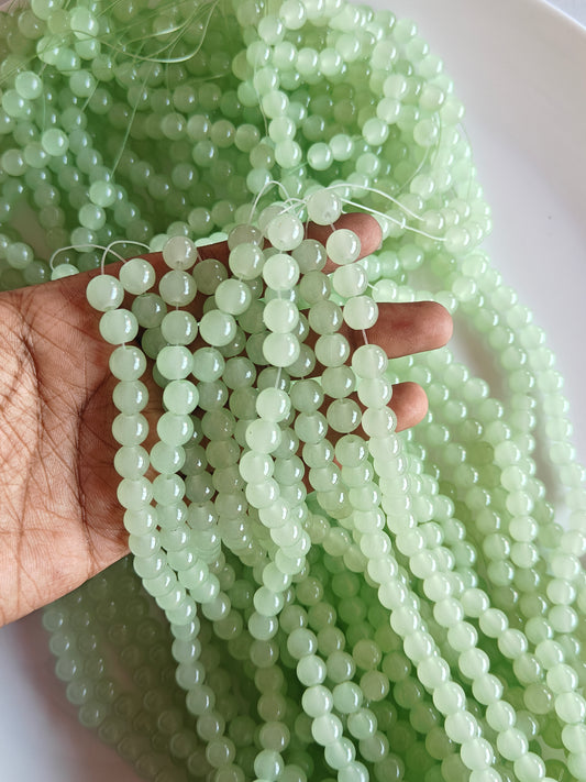 Jelly Beads 8mm Light Green - approx. 100 beads