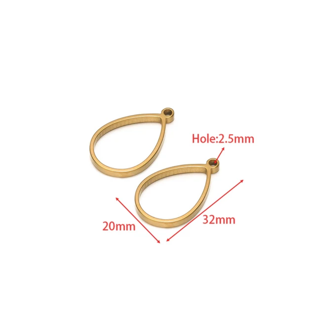 Drop Bezel SS 18k Gold PVD Plated - 1 Piece