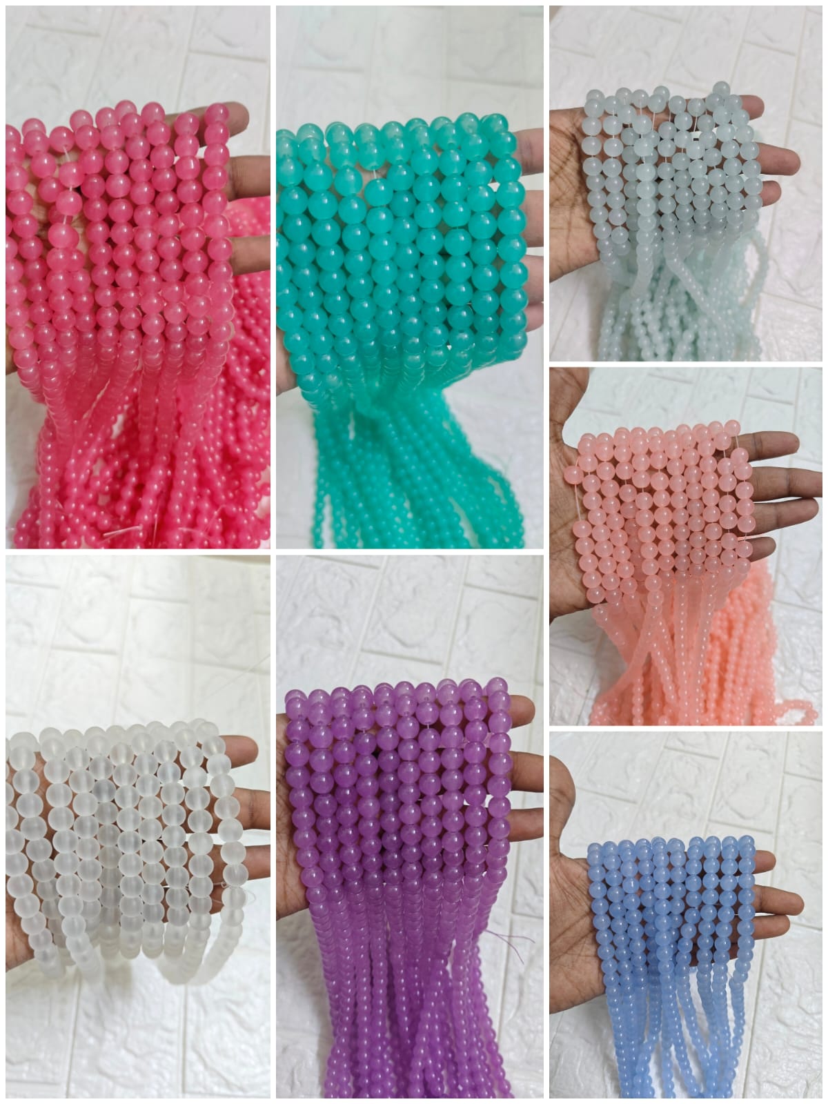 Jelly Beads 8mm - Mix of 10 strings