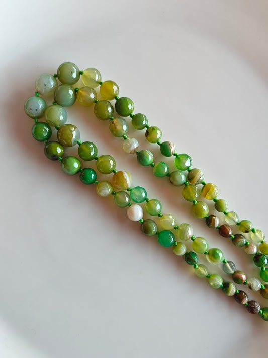 Green Multi size Beads - 1 String