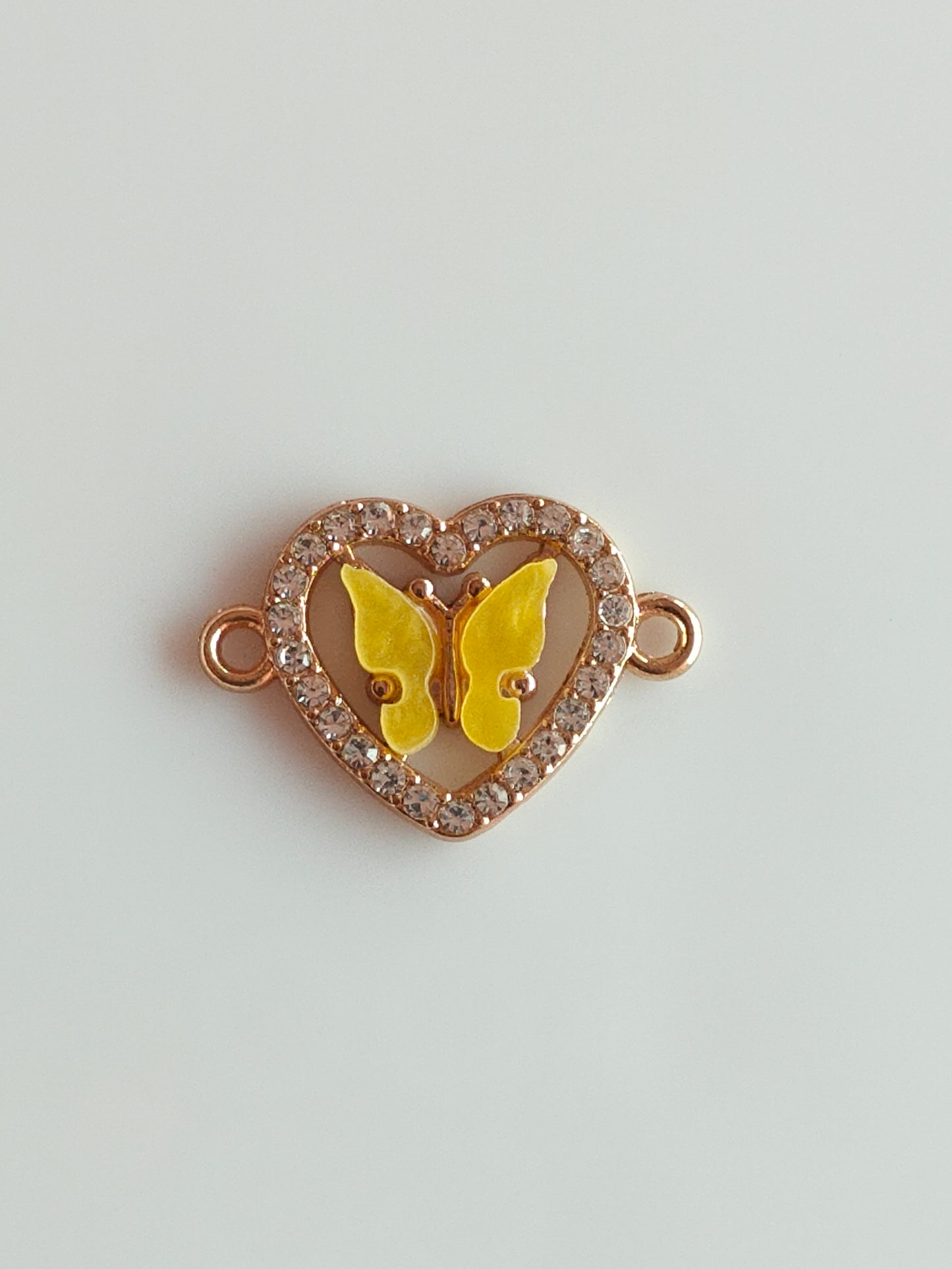 Stone Heart Butterfly Charm - 1 Piece