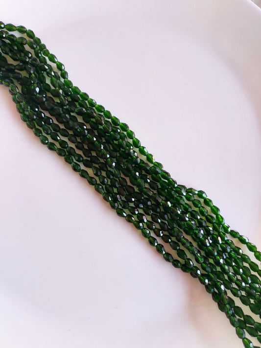 Drop 8*5mm Crystal Beads Dark Green