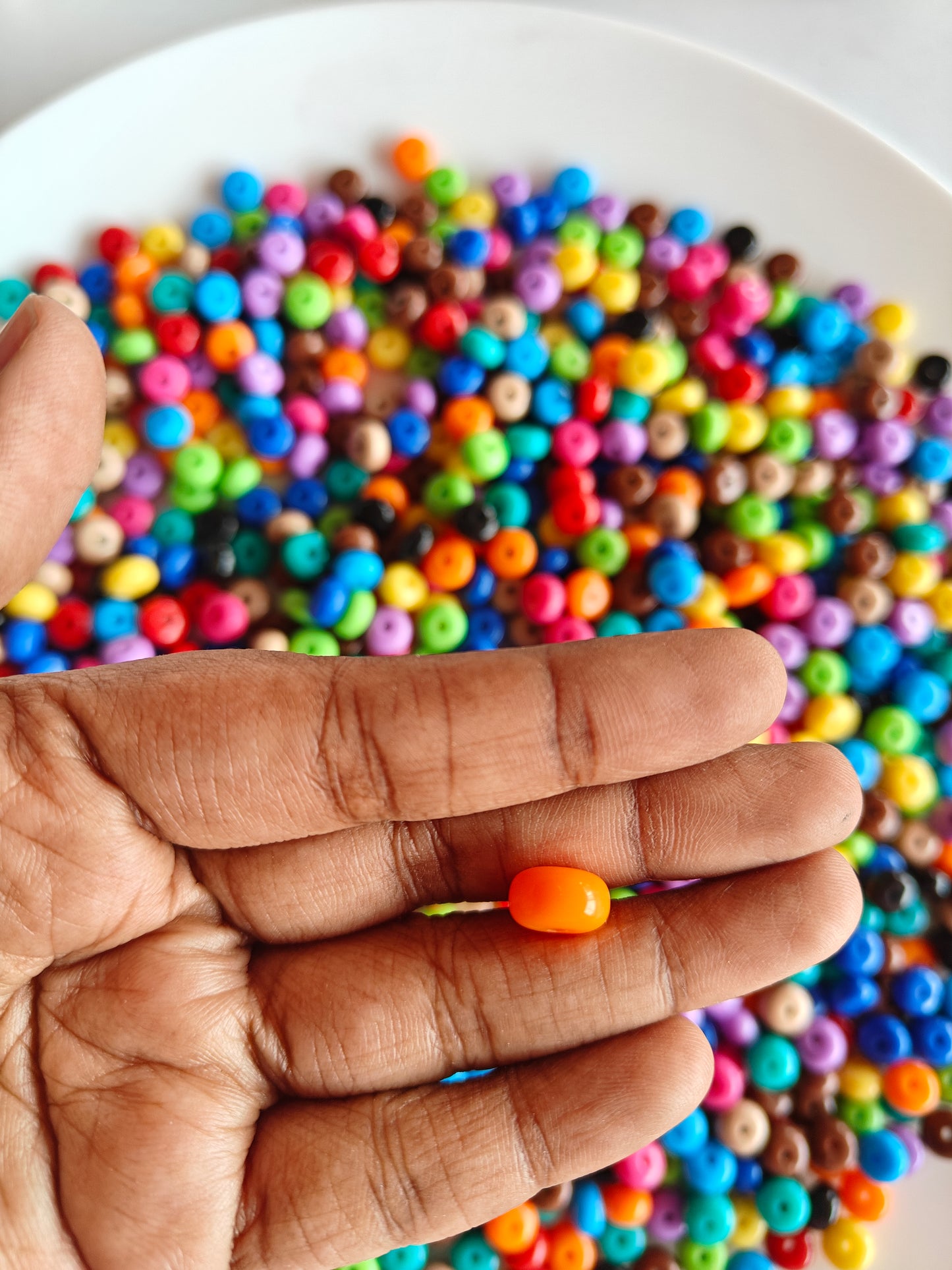Acrylic Multicolor Round Spacer Beads - 20g