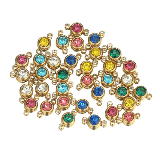 18K Gold Plated Round Connector Charm - 1 Piece