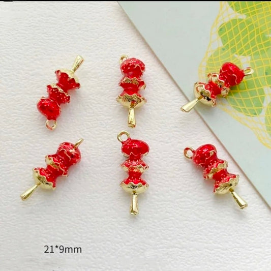 Enamel Fruit 14k Gold Plated Charm - 1 Piece - Anti Tarnish