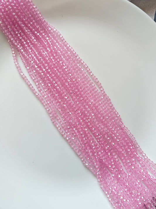 4mm Crystal Beads Light Pink