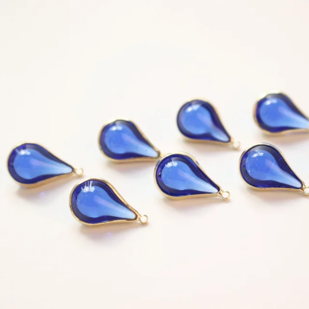 3D Droplet Charm 18*10mm 14k Gold Plated - 1 Piece