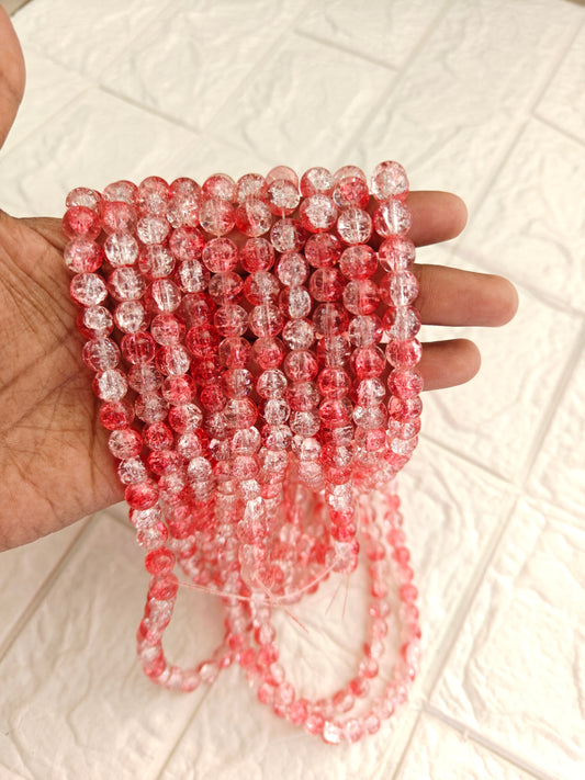 Dual Shade Crackle Beads 8mm - approx. 100 beads