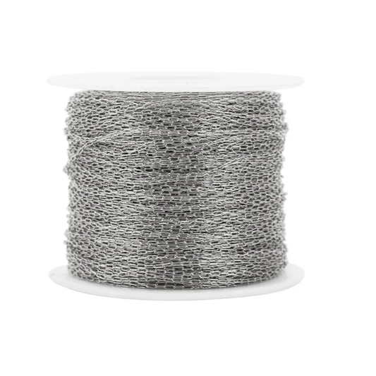 Stainless Steel Oval Thin Chain - 45-50 cms