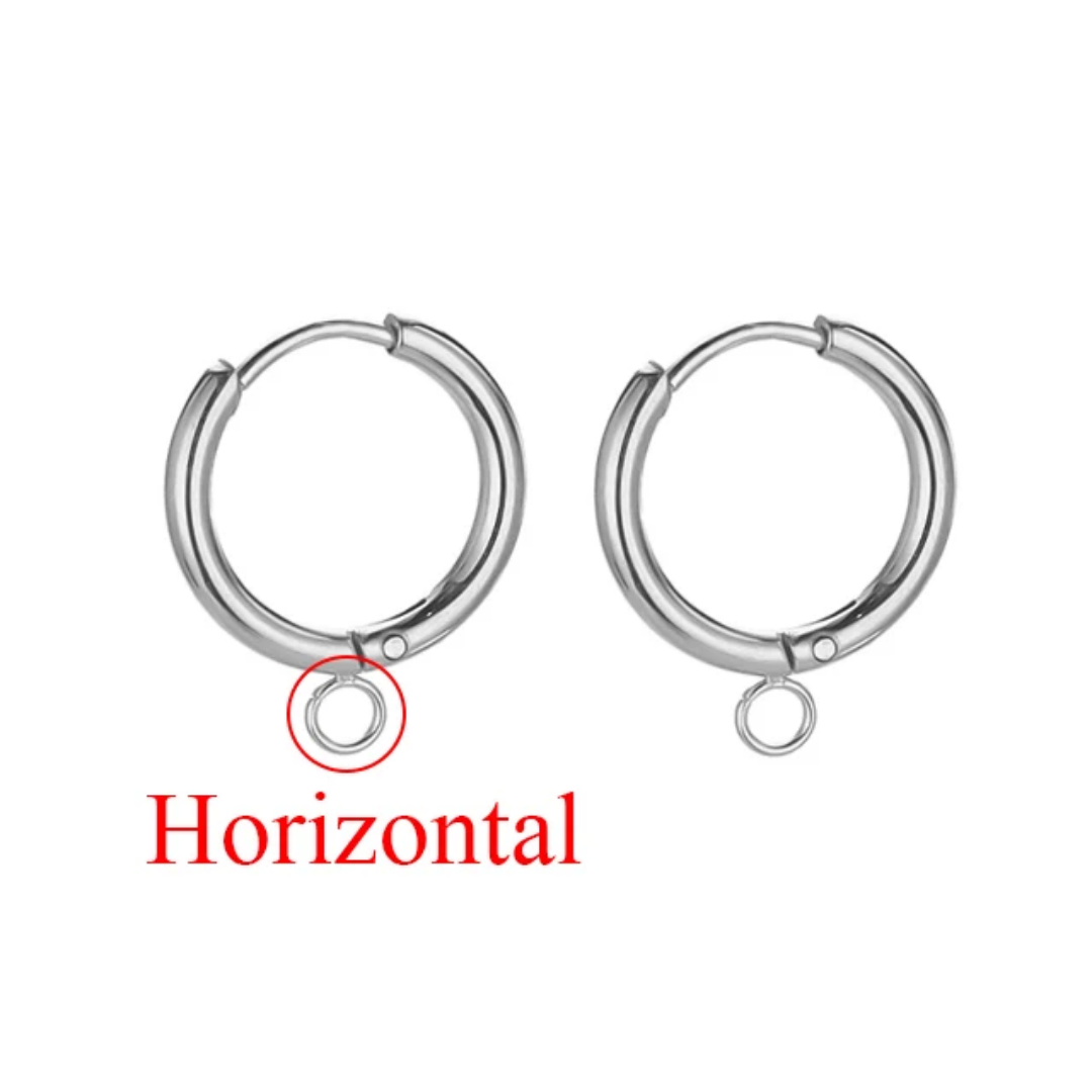 Circle Hoops With Horizontal Hoops - 1 Pair