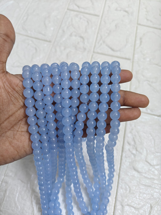 Jelly Beads 8mm Blue - approx. 100 beads