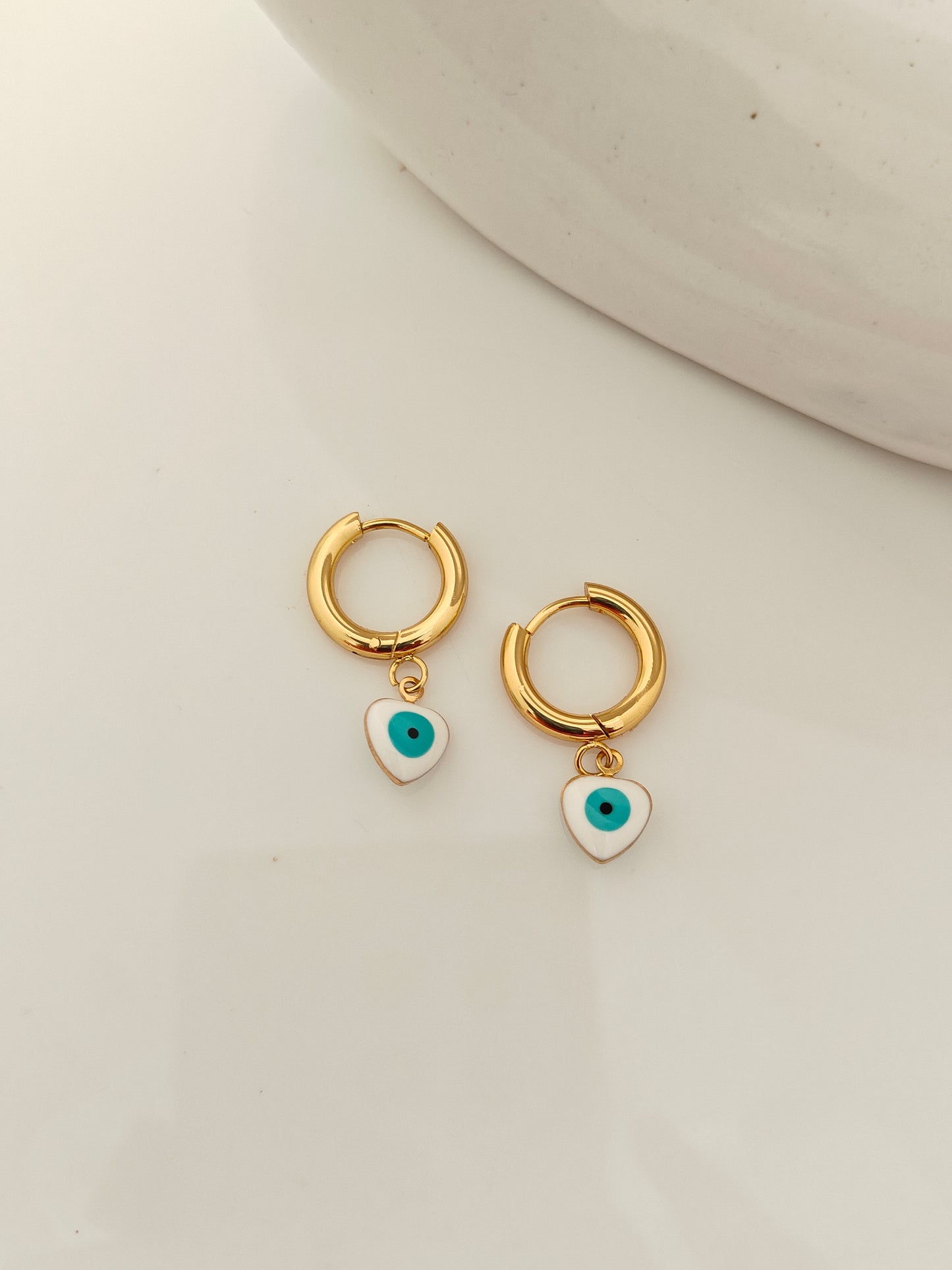 Hearty Evil Eye Hoops